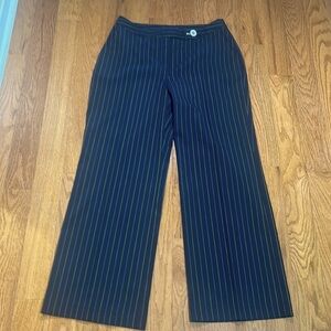 EVAN PICONE WOMEN STRETCH DRESS PANTS striped wide legs high waisted in size 10